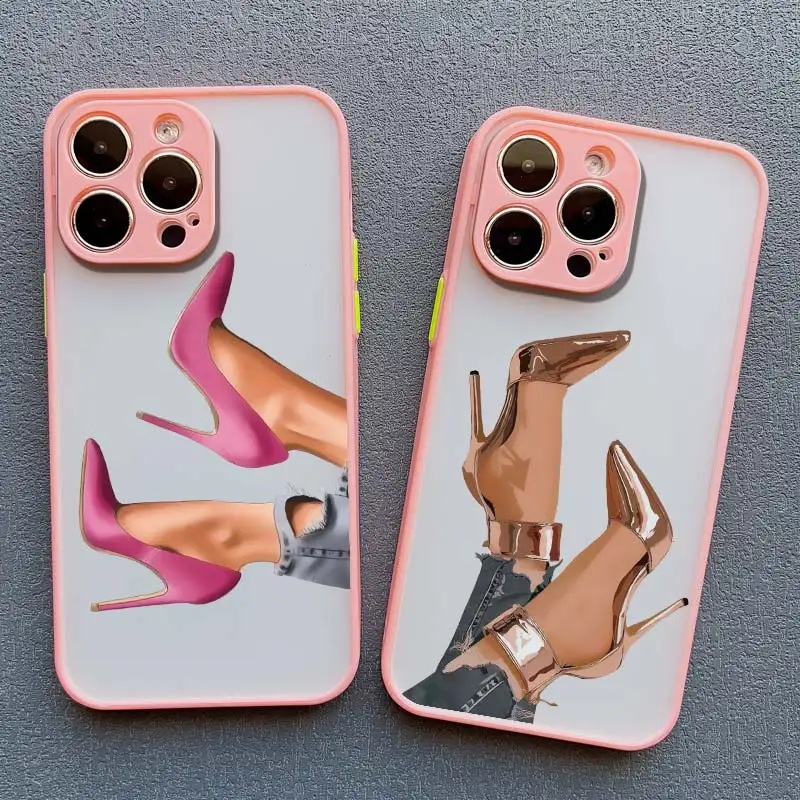 Women Coffee Miss Girl Phone Case For iphone 12 11 14 13 15 16 Pro Max X XS XR SE 2020 7 8 Plus Fashion Lady High Heel Covers