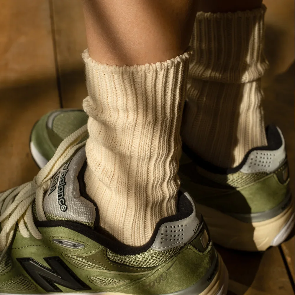 Thick Thread Knitting Men Gift Retro White Socks New Autumn and Winter American Male Sock Cotton Men's Short Funny Sports Long