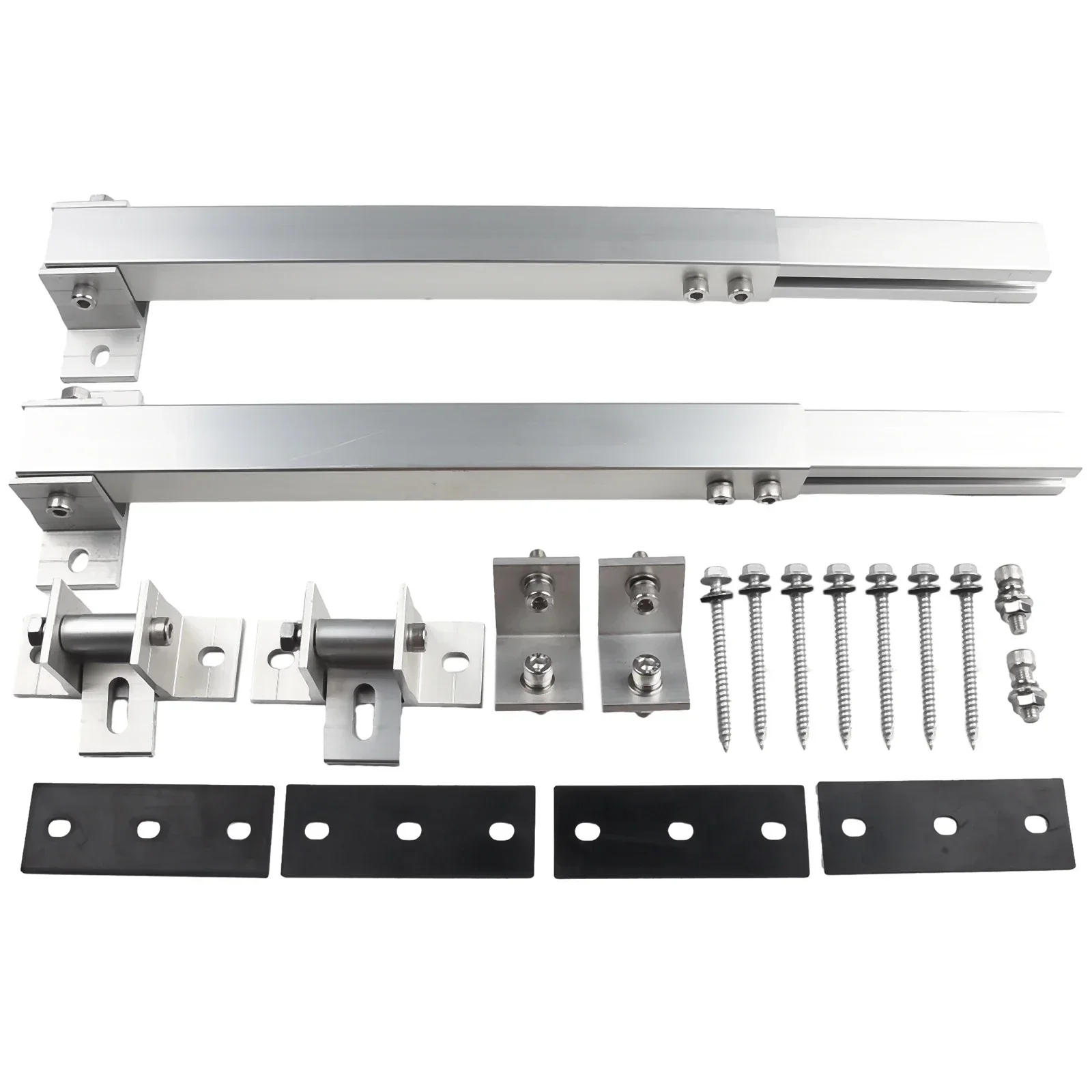 

Brand New Short Brackets Adjustable Aluminum Alloy End Clamp Kit Flat Roof Mounting Silver Solar Holder Hardware