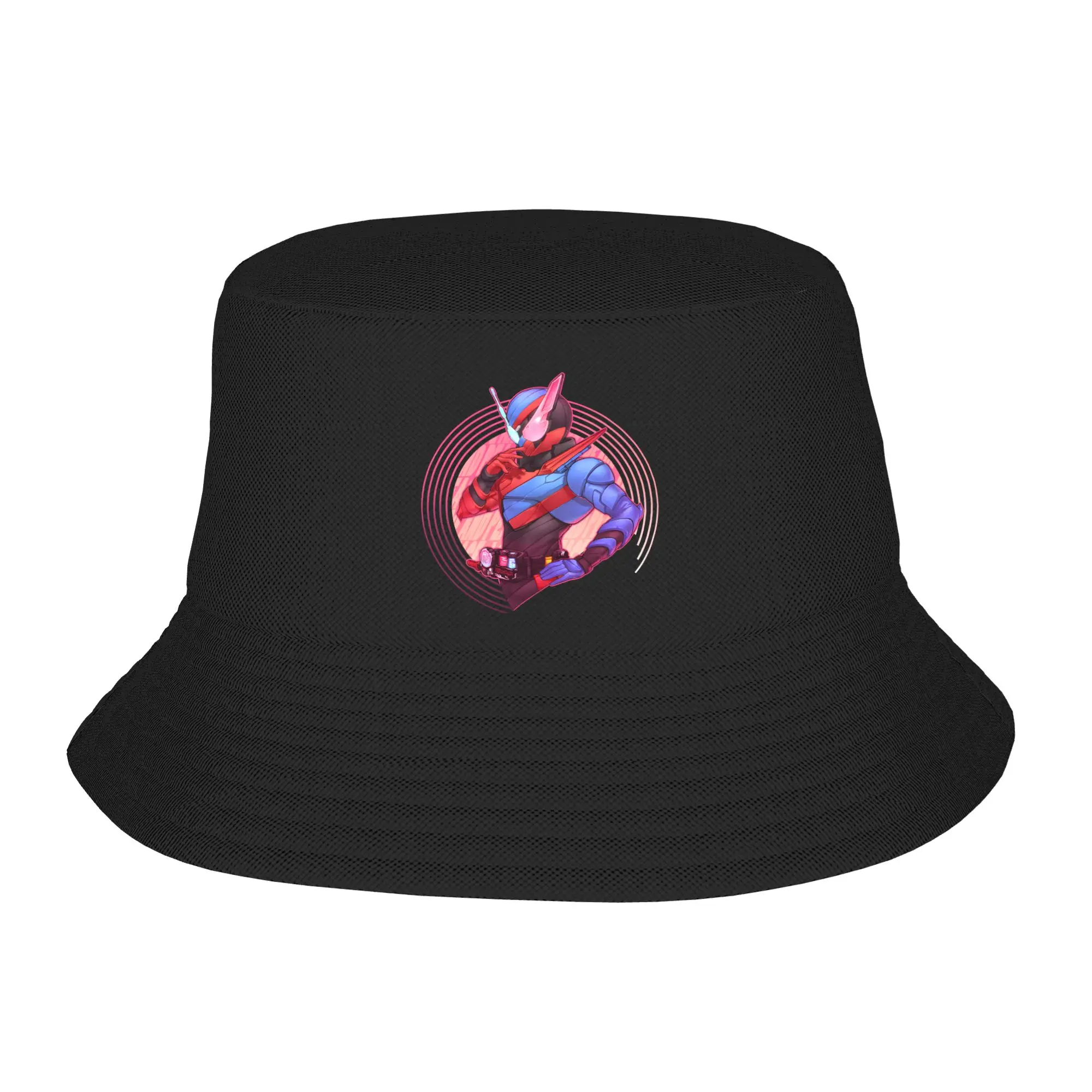 Kamen Riders Bucket Hat For Men Women Build Love and Peace Fisherman Hats Retro Beach Travel Caps Breathable Hawaii  Sun Hats