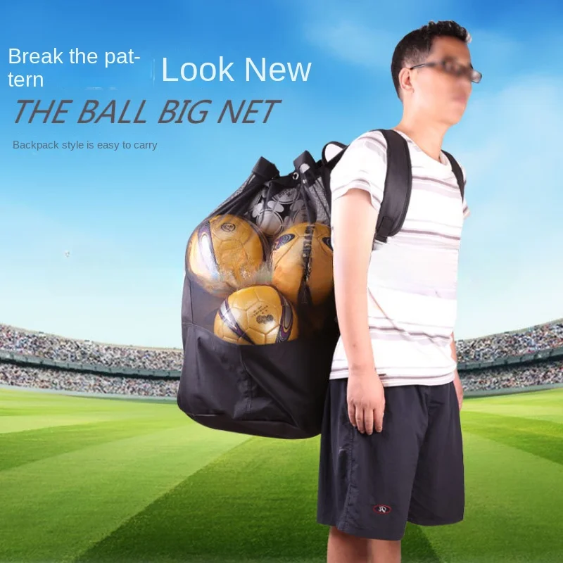 

Mesh Bag Adjustable Drawstring Soccer Storage Bags Waterproof Sports Ball Pack Volleyball Football Pocket School Playground Gym