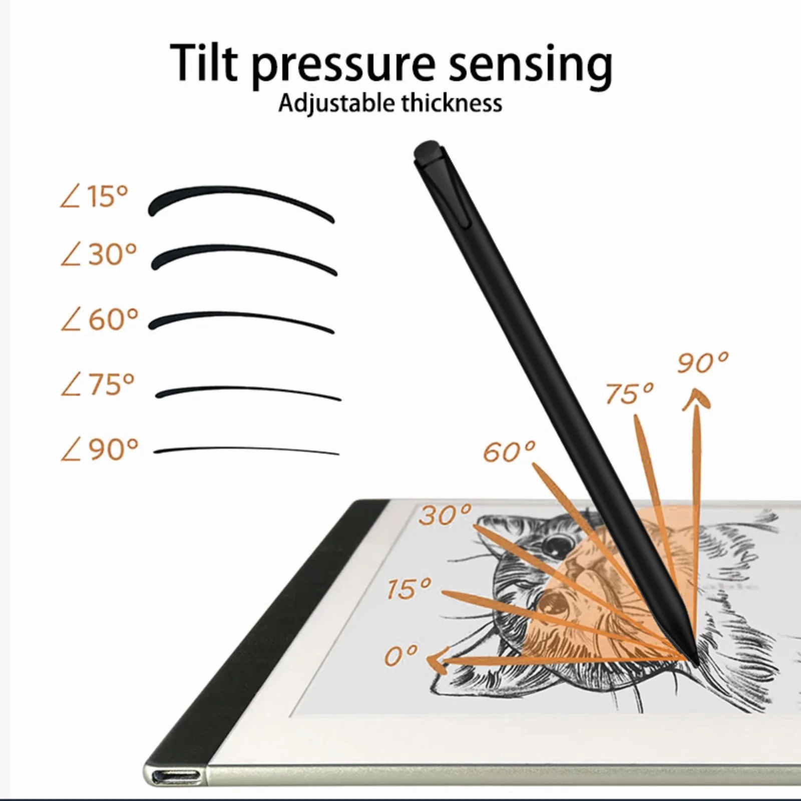 For reMarkable Paper Pro Tablet USI 4096 Stylus Pen with Eraser,no Switch or Connection Required,with Pen Tip - Black