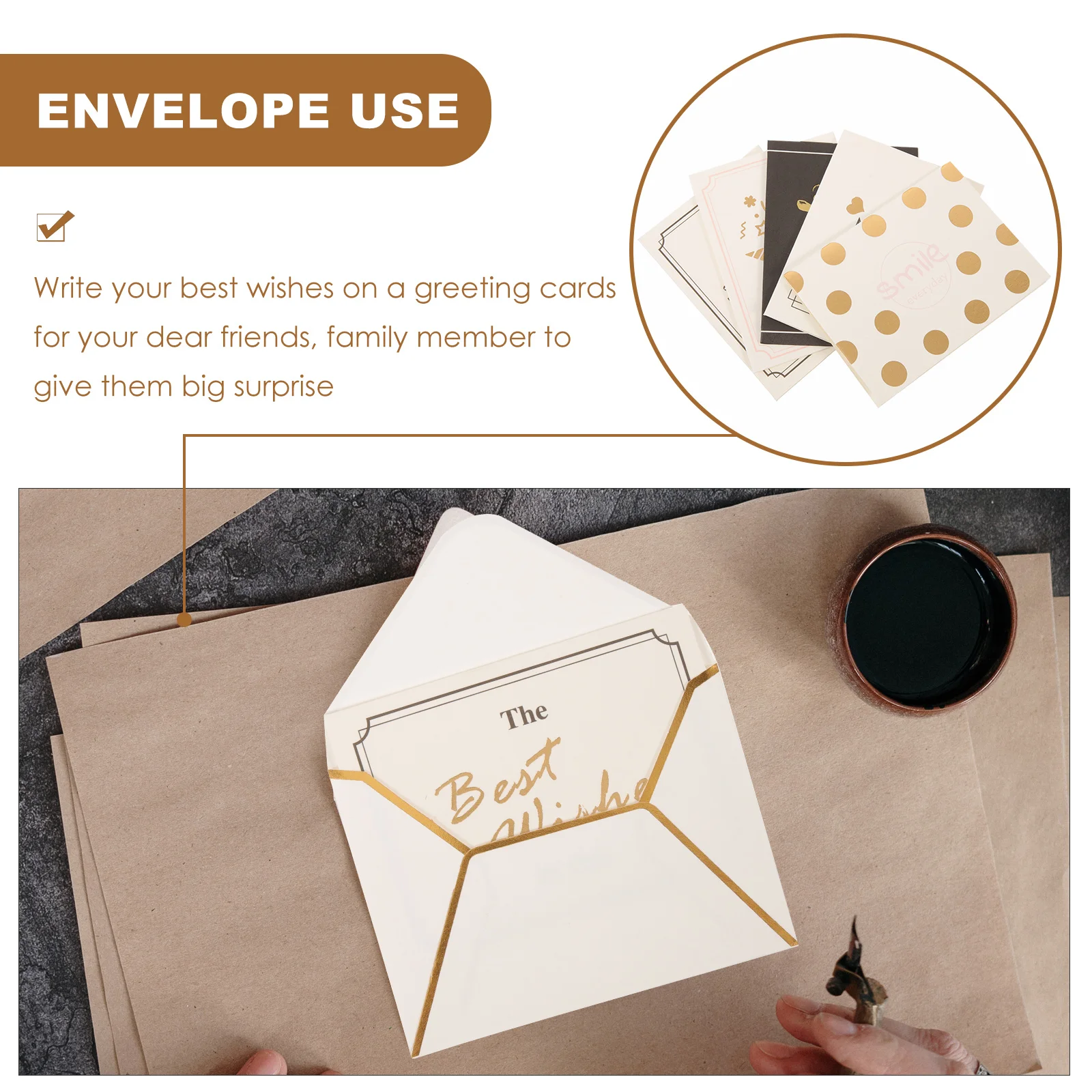 

10 Sets Folding Birthday Greeting Festival Blessing Cards For Teacher'S Day Mother'S Day Christmas Thanksgiving Hand Writing