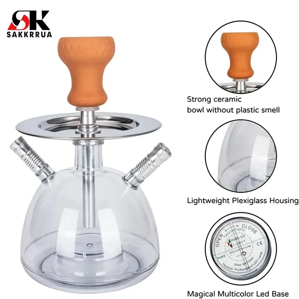 

Sakkrrua Premium Acrylic Hookah Shisha Kit - Complete Arabic Waterpipe Set, 1 Set