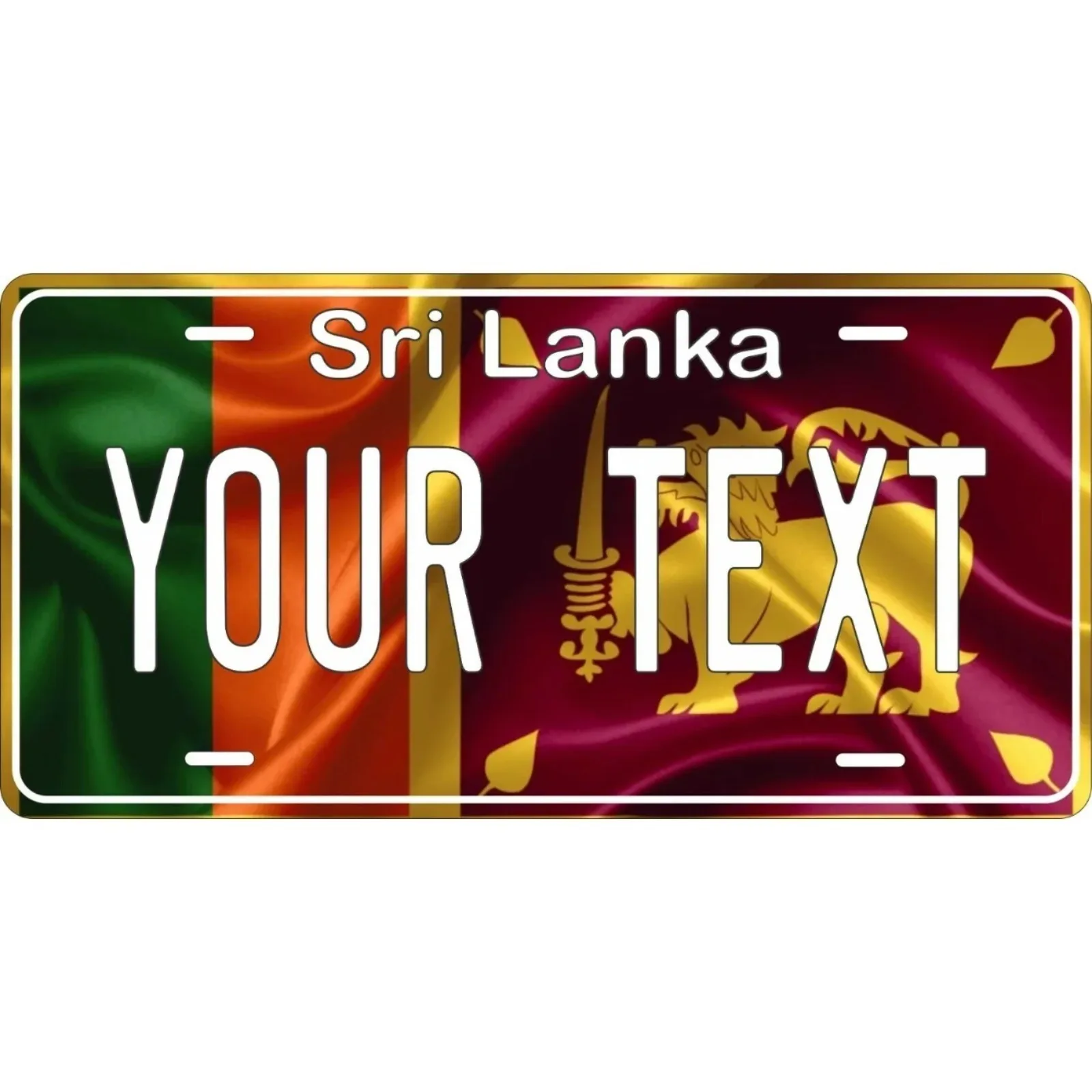 1PC 2D Flat Custom Sri Lanka Waving Flag Decorative Tag, Personalized, Dustproof Waterproof, Home Decor (Only Decoration)