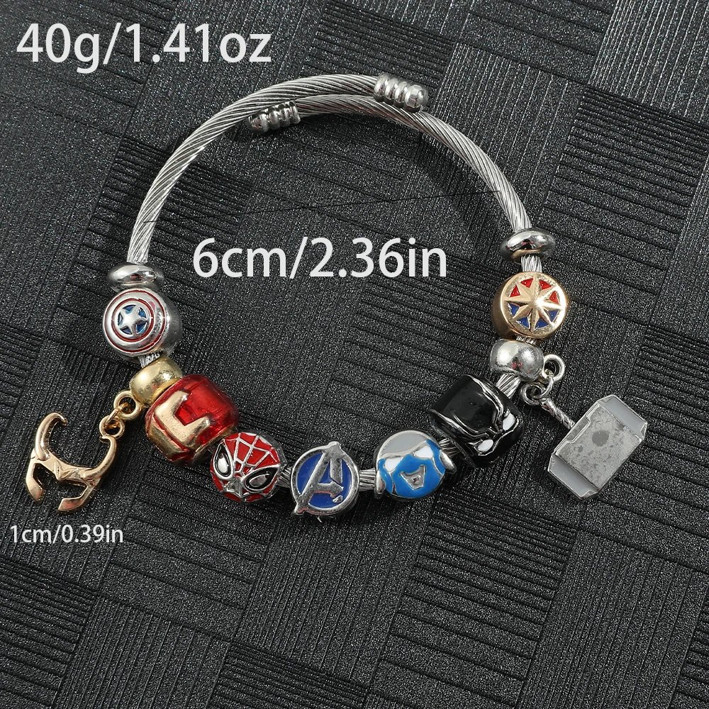 1 piece of Marvel series cool and fashionable Avengers family portrait elements DIY beaded versatile bracelet jewelry