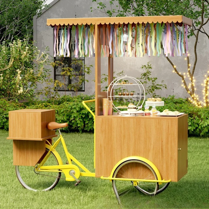 Outdoor mobile truck, mobile stall tricycle, upside down donkey food promotion display car