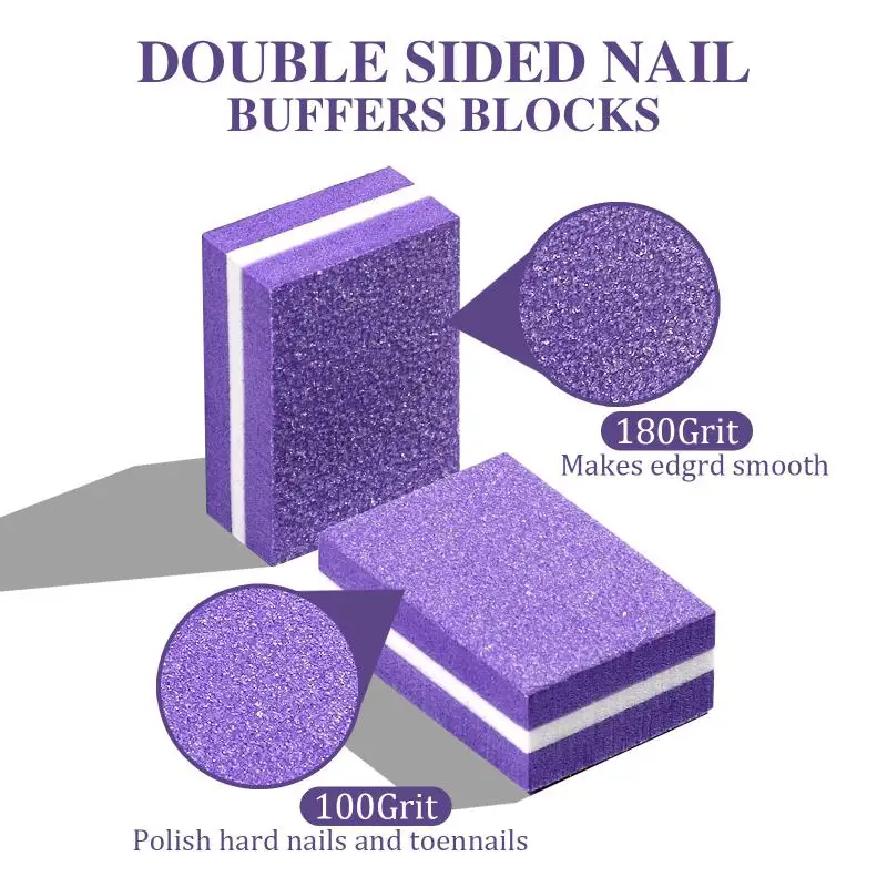 50Pcs/pack Mini Square Sponge Nail Buffer Block Double Sided Texture Nail File Buffers For Nail Pre-processing Polish Accessor