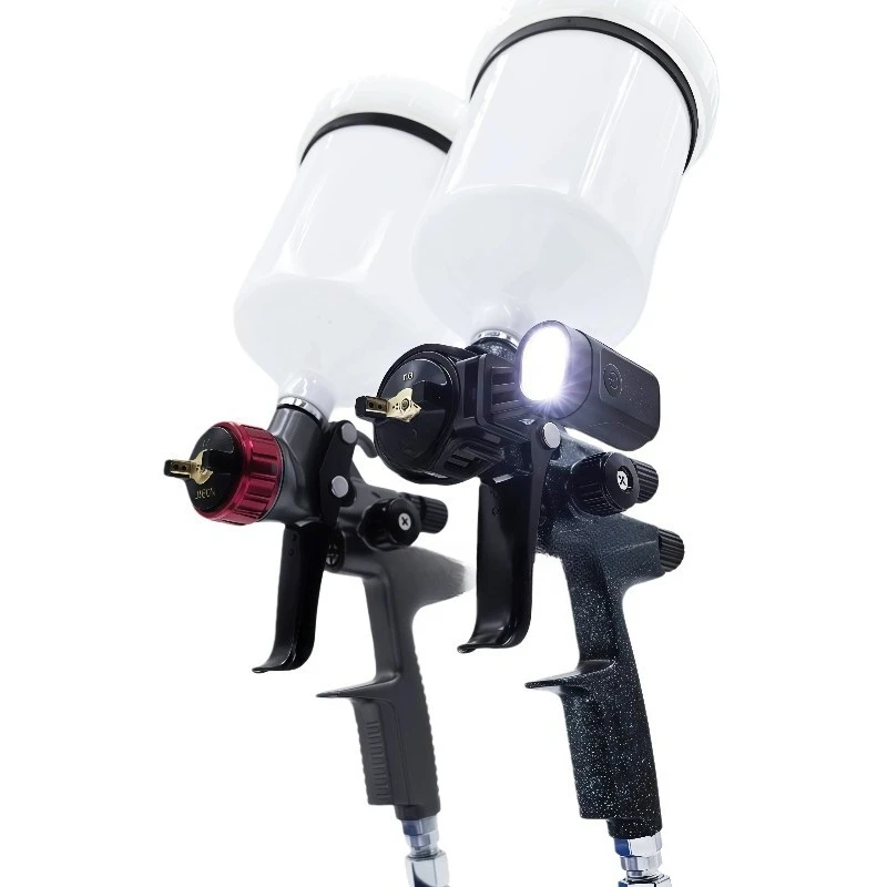 

2PCS HVLP 1.3mm & 1.7mm Spray Guns Set with LED Spray Light 600ml Cup, for Auto Body, Wood & Water-Based Paint