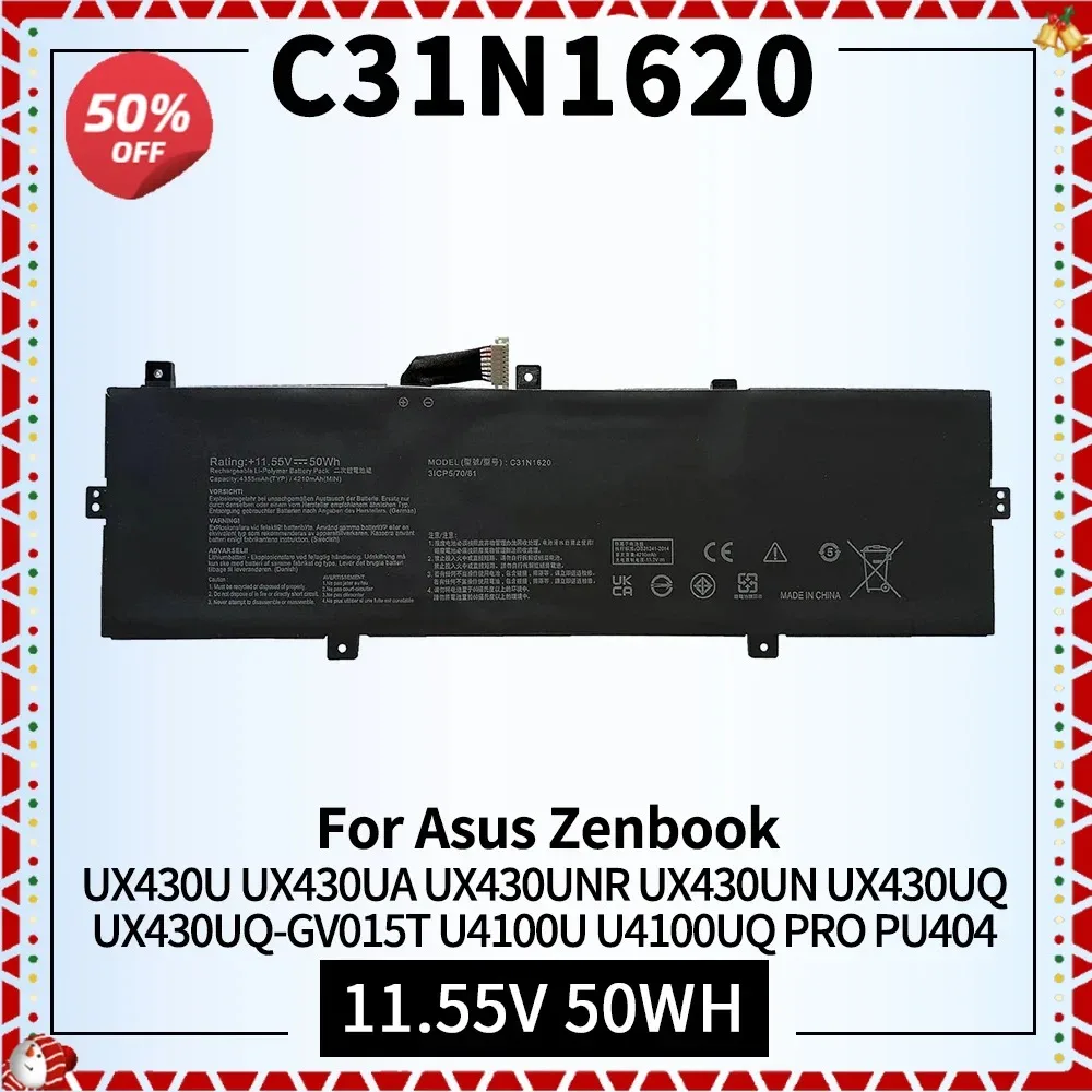 High Quality C31N1620 Laptop Battery Compatible for Asus Zenbook UX430U UX430UQ UX430UQ-GV015T U4100U U4100UQ PRO PU404 PU404UF