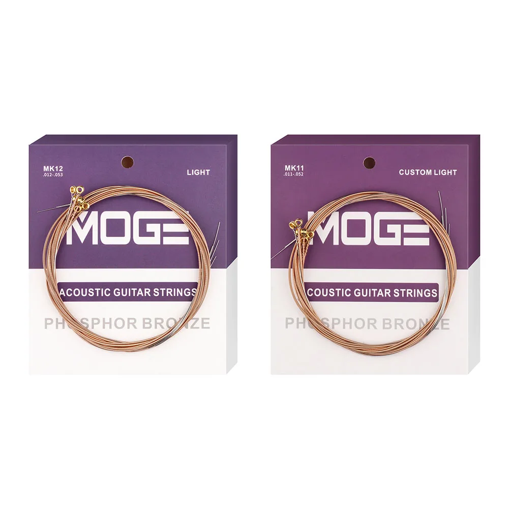 مجموعة أوتار جيتار مكونة من 6 أوتار عالية الجودة مثالية للجيتار الشعبي الصوتي بسهولة إنتاج صوت واضح ولامع وعمر عمل طويل