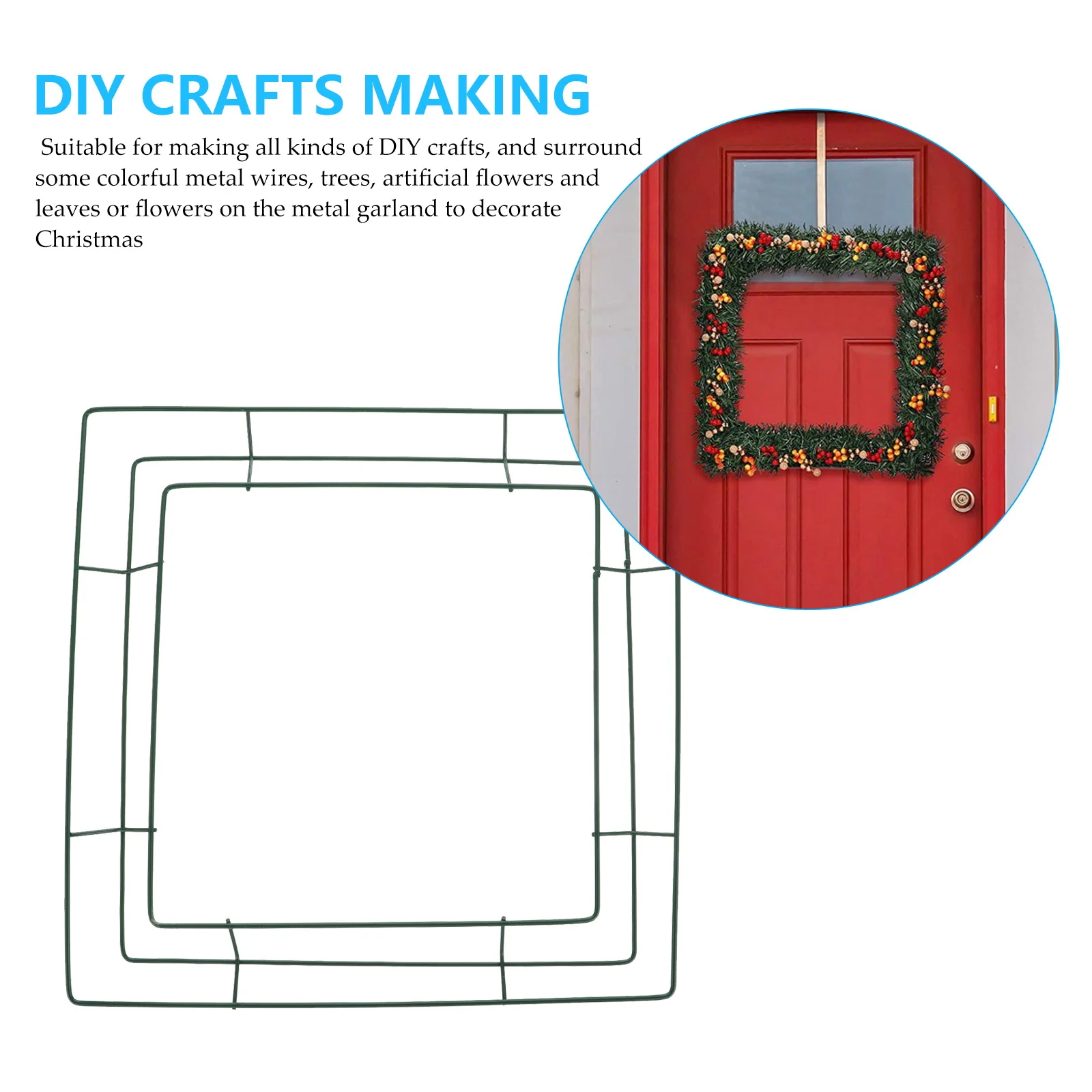 

2Pcs Iron Wire Wreath Rings Solid Structure for DIY Floral Wall Decor Festival Craft Frame Wreath Ring Flower Frame