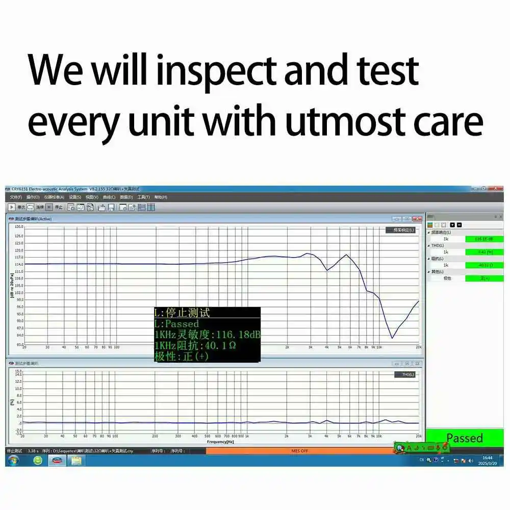 وحدات سماعات QIGOM 50E03 زوج واحد، 50 مم 40Ω 116dB، HIFI عالية الدقة، وحدات سماعات أذن مع حلقة نحاسية، تحليل صوتي جهير