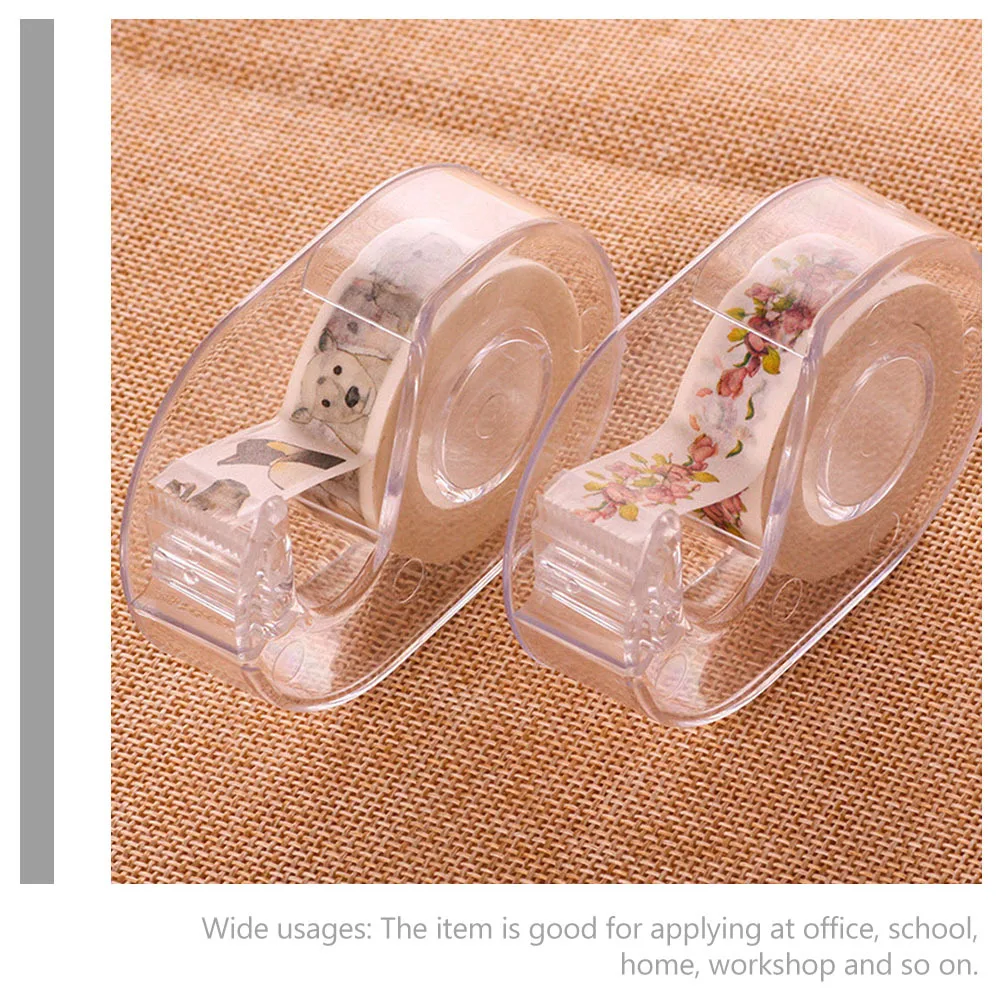 

2Pcs Tape Dispenser Desk Small Portable Office Supply for Home School Workshop Use Smooth Edge Design Reliable Performance