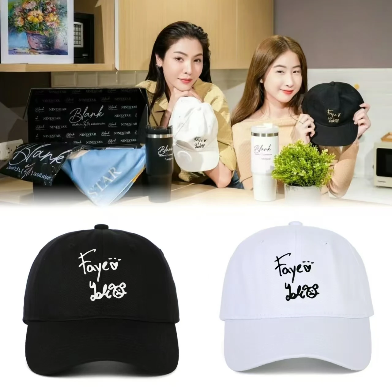 Customized Blank The Series Love Filling Blank FayeYoko Same Signature Hat, Pure Cotton Embroidered Baseball Cap Fashion Hat