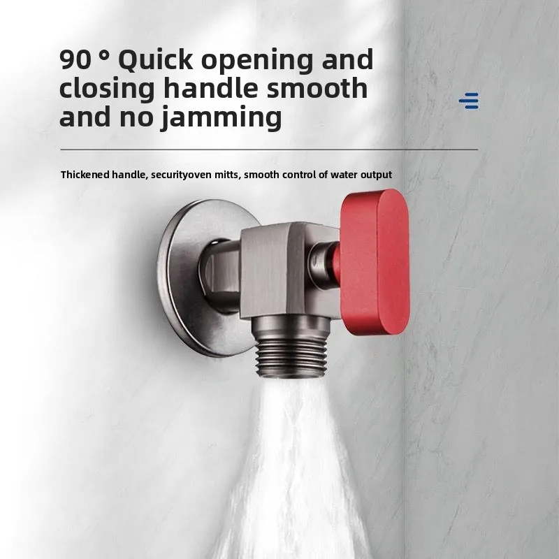 صمام زاوية بارد وساخن 4 نقاط، سخان مياه منزلي من الفولاذ المقاوم للصدأ، صمام كروي كبير التدفق، صمام زاوية مستقيم #1