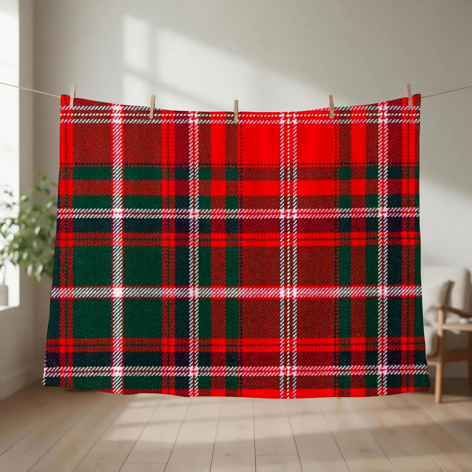 Macdougall Tartan Throw Blanket couch cozy soft plush fuzzy picnic outdoor blanket