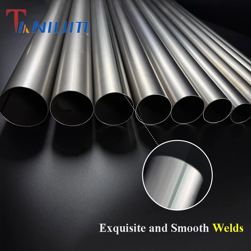 Dia=50.8-63.5mm Titanium Universal 1.0mm Titanium Welding Round Tube Straight Tubing Exhaust Pipes for Cars and Motorcycle