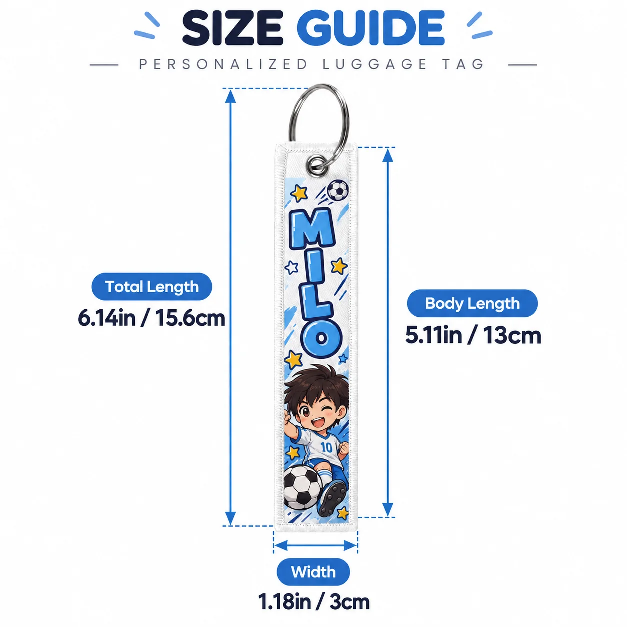 Custom Luggage Tag Personalized Name Tag 15.6x3cm Polyester Printed Travel ID Label for Suitcase Backpack Keychain Accessories