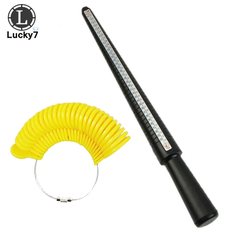 Multi-Purpose Professional Ring Sizer Measuring Tool Plastic Jewelry Mandrel Stick Finger Gauge for Ring Size Determination