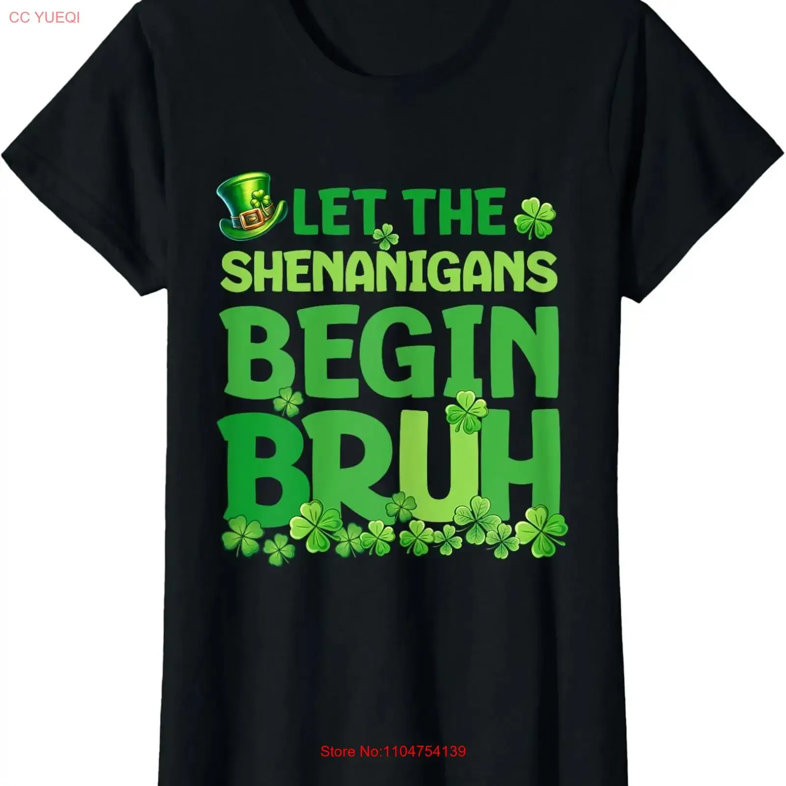 Bruh Saint Patricks Day Shenanigans Cool Present Ladies' Crewneck T Shirt vintage Washed Versatile fashion Stylish
