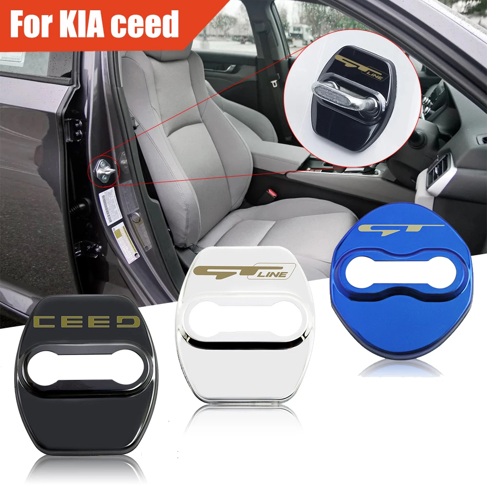 4pcs 3D stainless steel car Door protection cover car sticker car accessories For kia ceed GT gtline car sticker 2010-2020