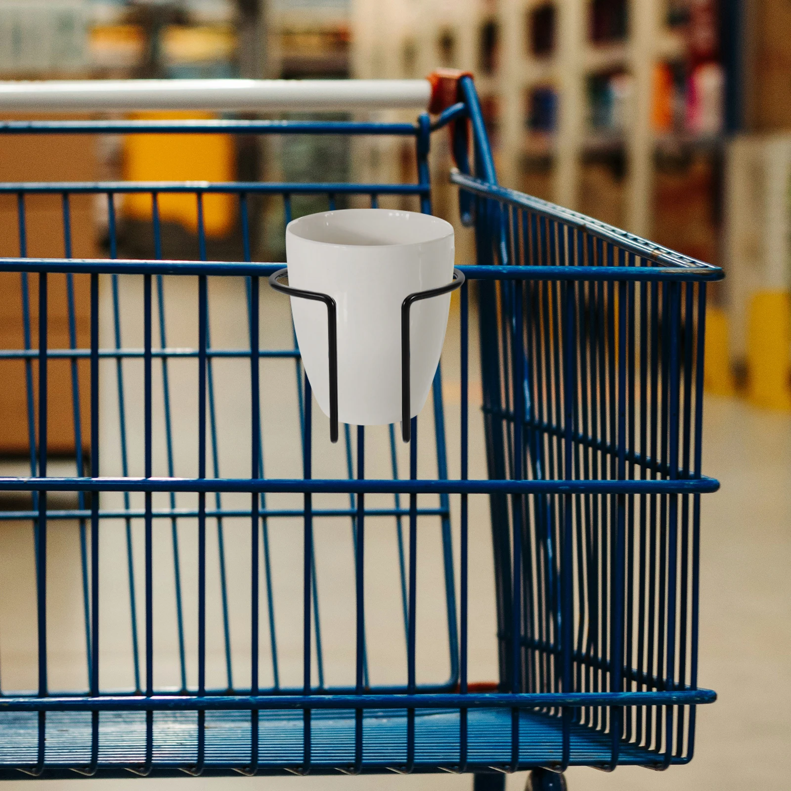 

Shopping Cart Cup Holder Hanging Drink Organizer Universal Trolley Accessory Portable Grocery Cart Mount Antislip Stable