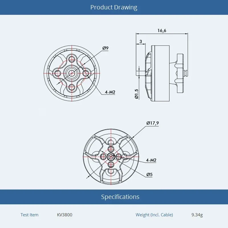 T-motor F1404 1404 2900 3800 4600KV 3-4S Lipo  FPV Brushless Motor 1.5mm Shaft 2.5-4inch Cinewhoop Dutcted RC Racing Drones DIY