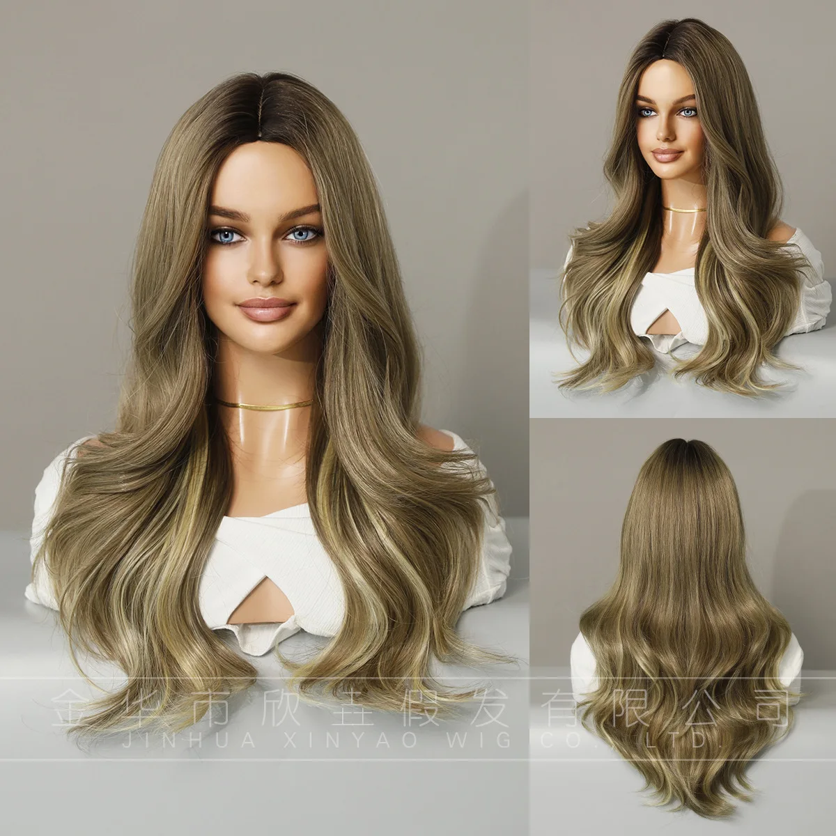 Long Curly Hair Wave Wig Headband Loose Synthetic Fiber Hair Cover