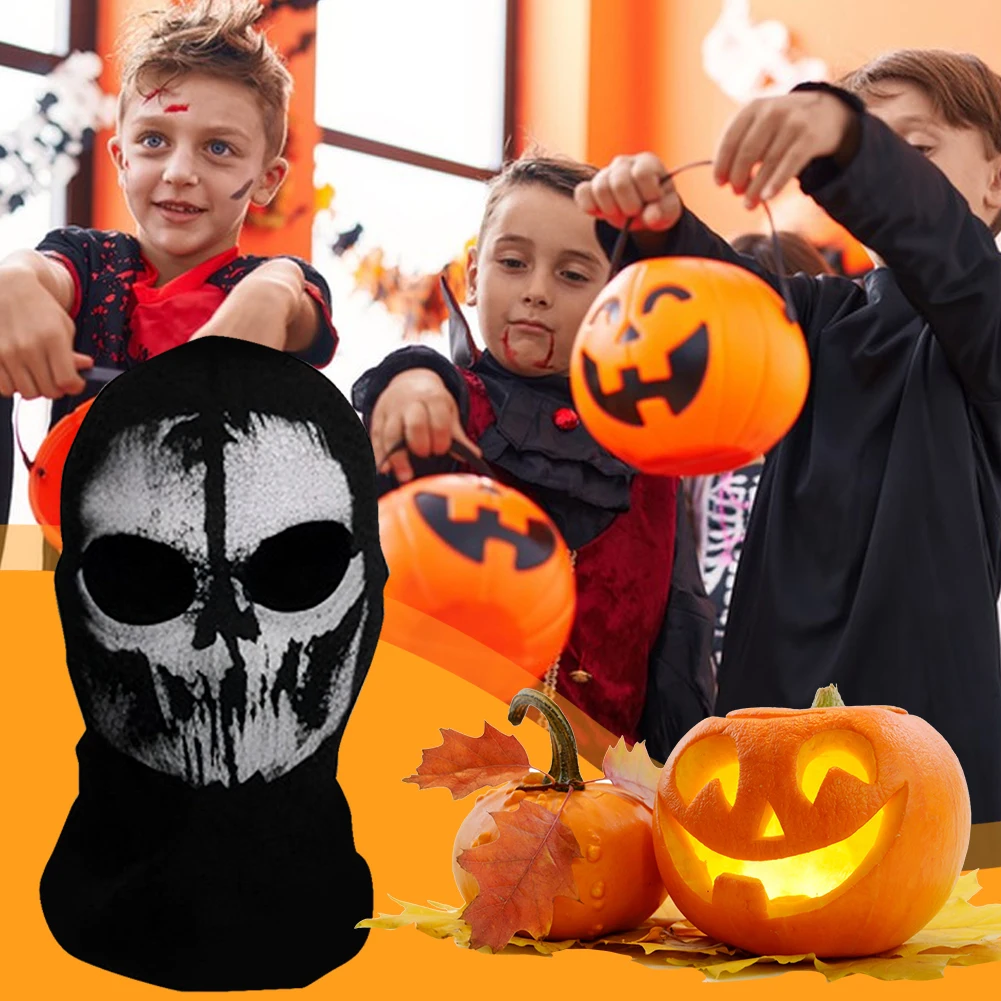 Fantasma di Halloween Maschera a pieno facciale Teschio Spaventoso Fantasma Scheletro Moto Ciclismo Maschera per Halloween Cosplay Passamontagna Halloween
