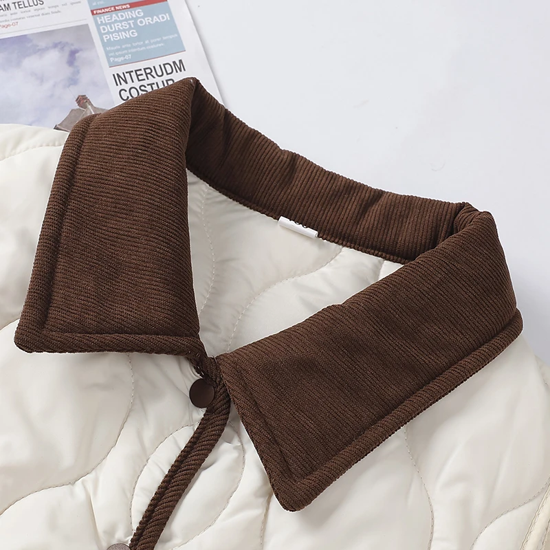 Dames ort losvallend donsvest 2025, herfst winter, faionable kraag, verdikte bovenkleding Jaet Tagkita merk