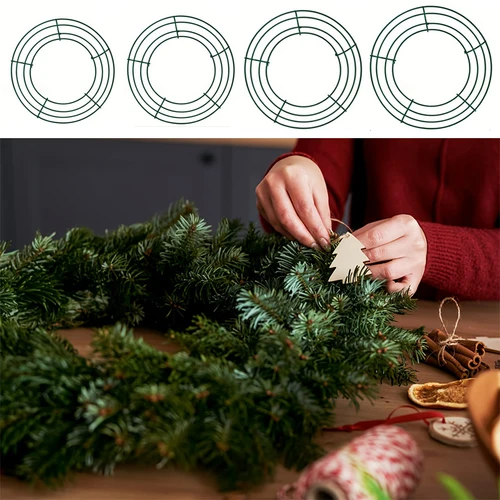 원형 금속 와이어 프레임 링 후프, DIY 크리스마스 문짝 화환 프레임, 벽걸이 화환 와이어 랙, 결혼식 새해 파티 장식, 신제품 