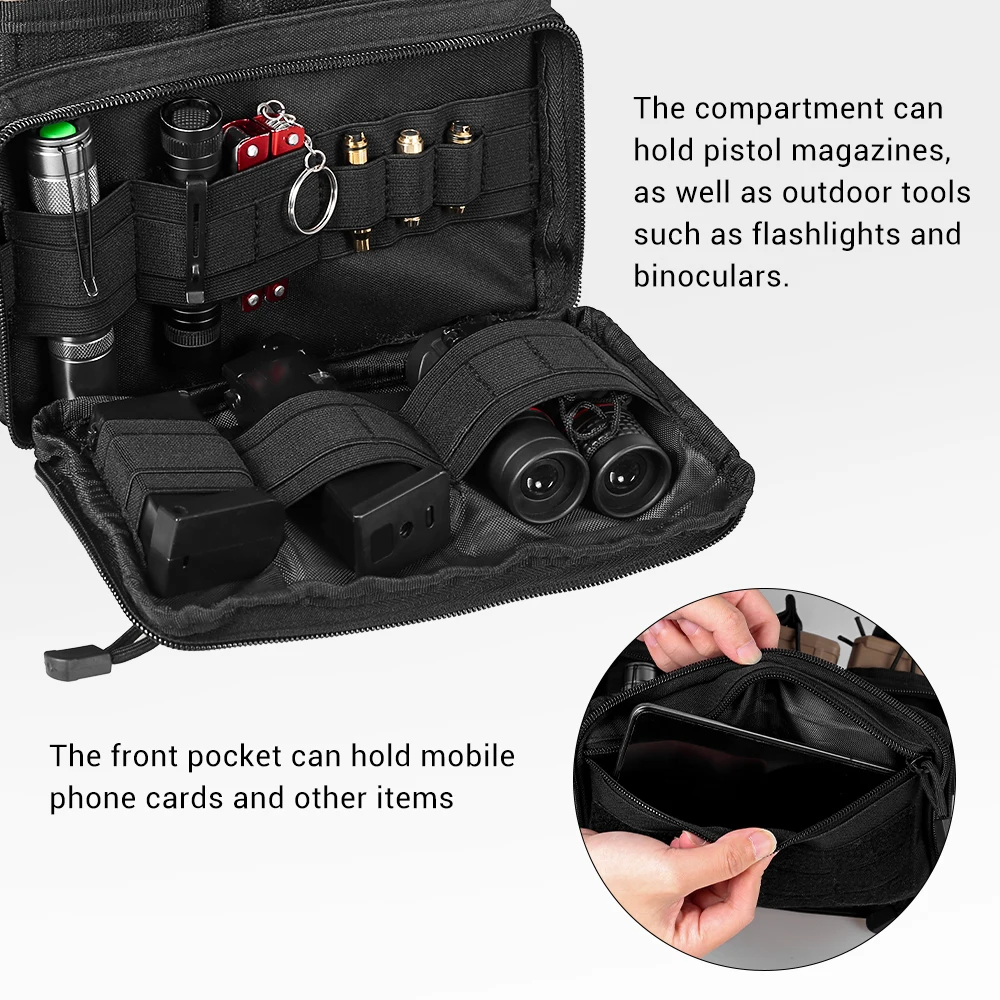 Tactical Triple Mag Pouches Molle Admin Pouch .223/5.56mm 7.62mm Rifle Charger Holder Open Top Magazine Pouch EDC Organizer Bag