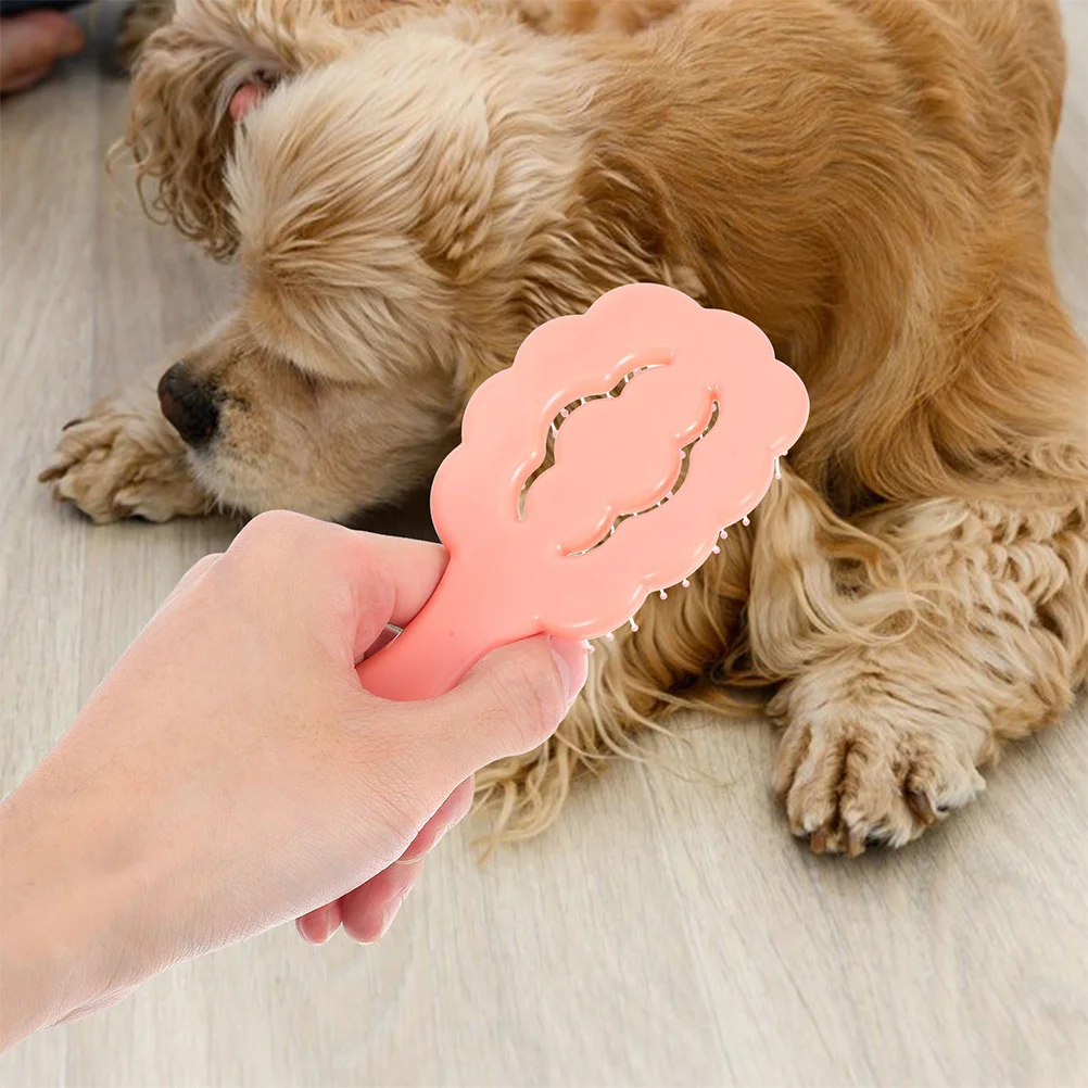 

2pcs Pet For Small Dogs Soft Bristle Hair Cleaning Comb Comfortable Grip Shedding Removal Tool Dog Bath Brush Puppy Grooming