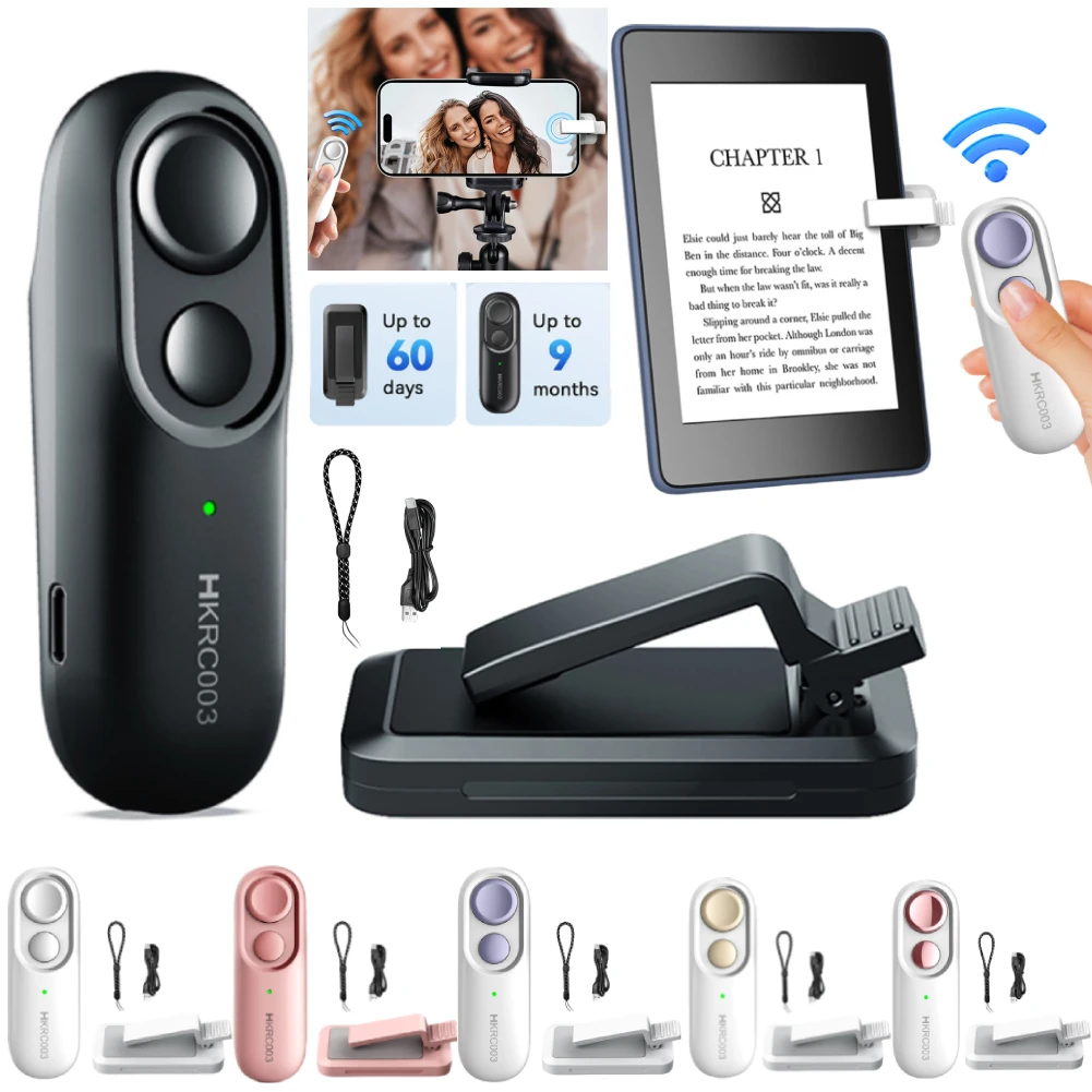 Remote Control Page Turner Camera Camcorder for Kindle Paperwhite Oasis Kobo EReaders Phone Camera Remote Clicker for TikTok