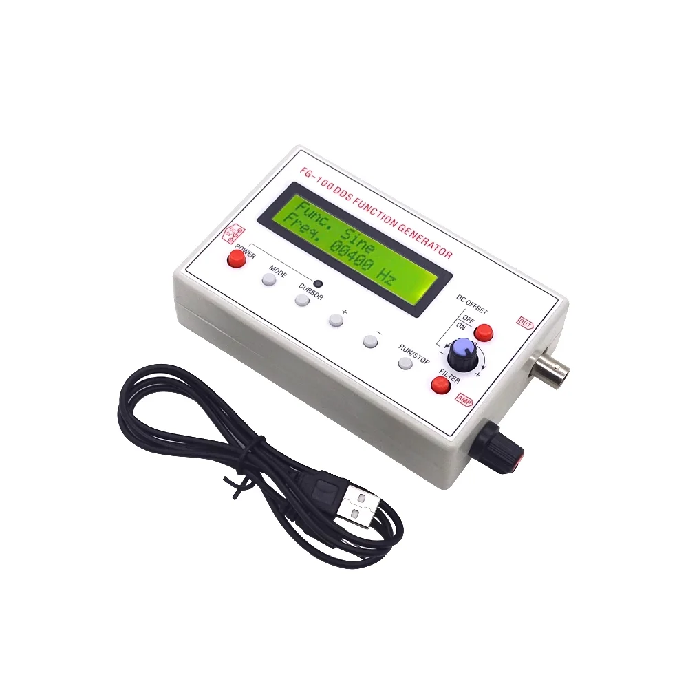 FG-100 DDS Function Signal Generator Frequency Counter 1Hz - 500KHz Signal Source Module Sine+Square+Triangle+Sawtooth Waveform