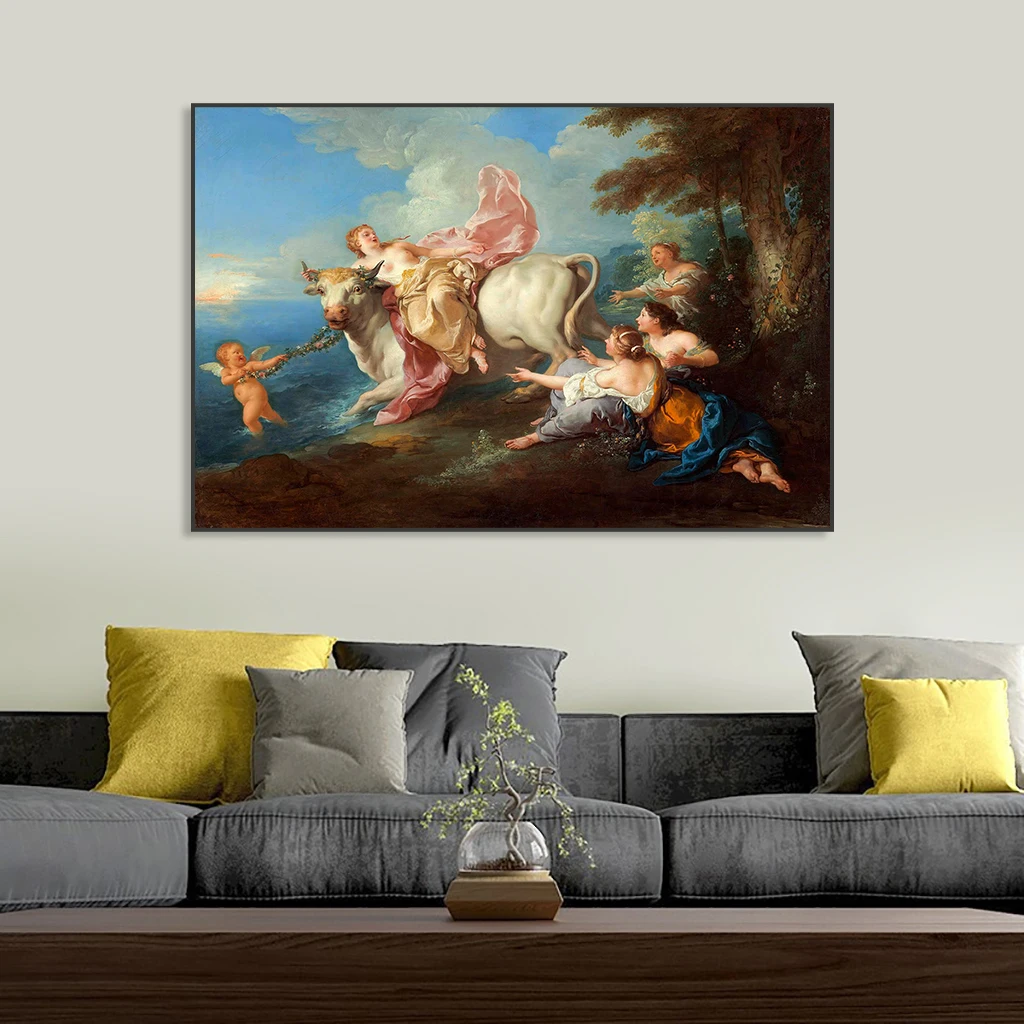 Classical  Painting Print The Abduction of Europa Vintage Poster Aesthetic Renaissance Rococo Wall Decor Canvas Painting