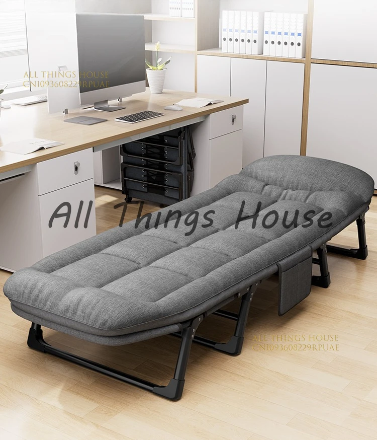 

Раскладная кровать для офиса, одиночный обеденный перерыв, ленивый послеобеденный сон, домашняя портативная простая утолщенная походная кровать для сопровождения