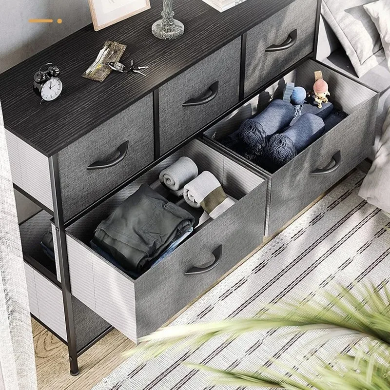 

9 Cloth Drawer Locker for Bedroom, Large Double Dresser with Wide Drawers, Modern Chest of Drawers,Storage Organizer Cabinet