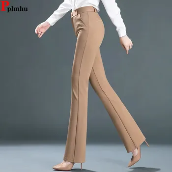 Pantalones acampanados ajustados de cintura alta para oficina, Pantalones elásticos informales, traje con corte de bota Ol, Pantalones formales elegantes de Corea, Broek para mujer