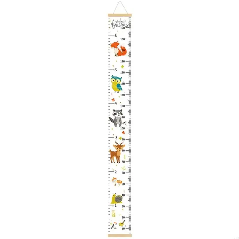 

62KD Portable Kids Height Chart Easy Installation Cartoon Animal Wall Decal Height Measuring Hanging Ruler Child Growth Chart