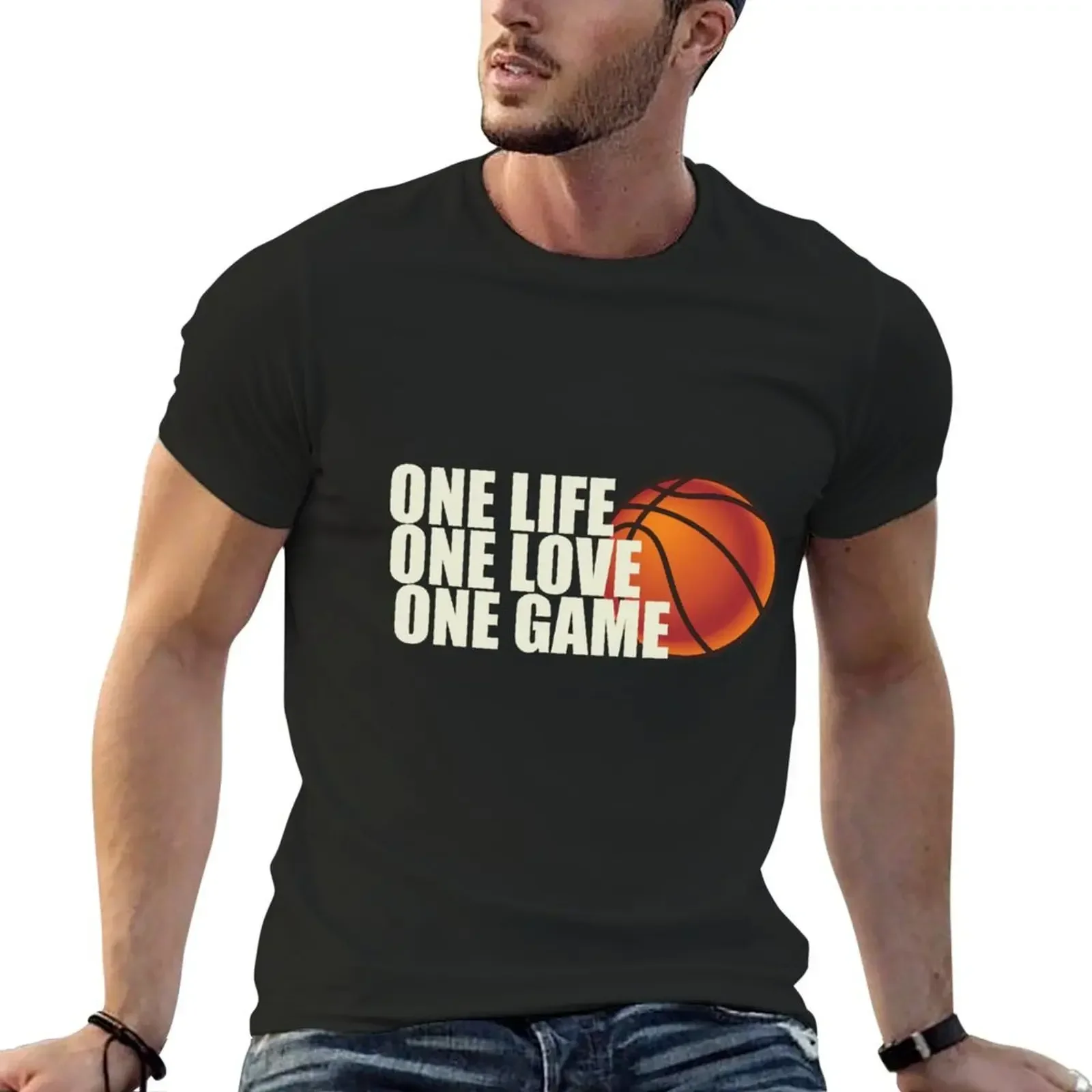 

ONE LIFE.ONE LOVE.ONE GAME - Sports Quotes T-Shirt animal prinfor boys rapper graphic tees Men's t-shirt