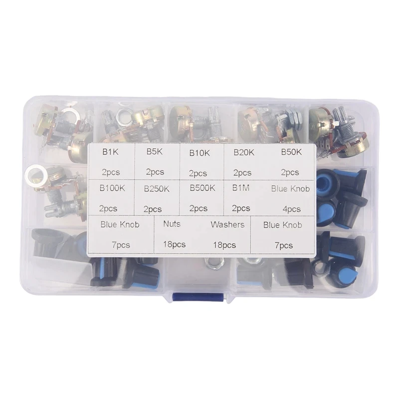 

18PCS WH148 single B1K/20K/50K/100/500K 1M power amplifier volume rotary potentiometer switch