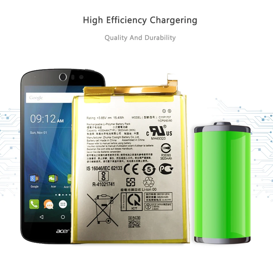 High Quality Replacement Tablet Battery For ASUS Zenfone Max M1 ZB555KL C11P1707 4000mAh Rechargeable Batteries