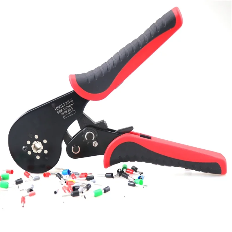 Ferrule Crimping Tool HSC12 16-6 Tubular Terminal Mini Pliers For Large Size Terminals Electrical Clamps 0.08-16mm²/30-5AWG