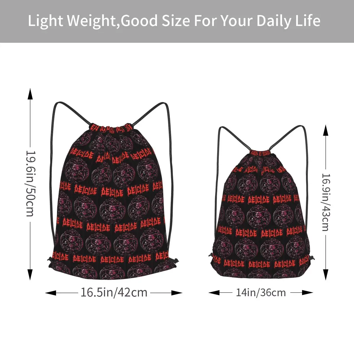 New Deicide Best Logo Backpacks Multi-function Drawstring Bags Sports Bag Book Bags for Travel School