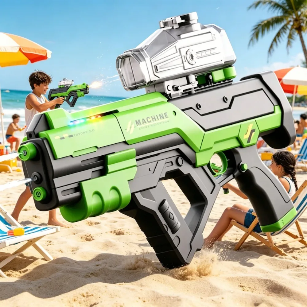 

Electric Water Gun with LED Light Continuous Shooting Water Blaster High Pressure Summer Outdoor Pool Beach Toy for Teens Adults