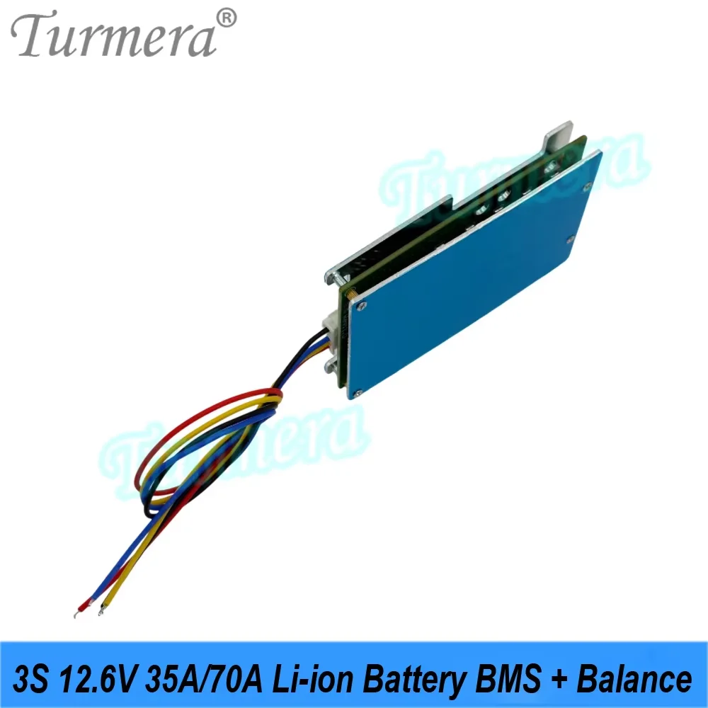Turmera 3S 10.8V 12.6V 4S 12.8V 16.8V 35A 70A Lifepo4 بطارية ليثيوم أيون BMS مع توازن لتقوم بها بنفسك حزمة البطارية استخدام النظام الشمسي