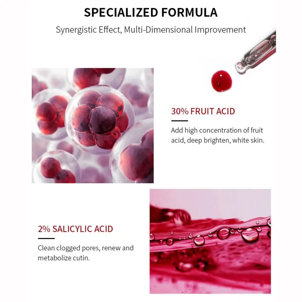 Skin Care AHA Hydroxy Acid Facial Essence Moisture Replenishment Firming Whitening Serum Mild 30ml Brightening Essence