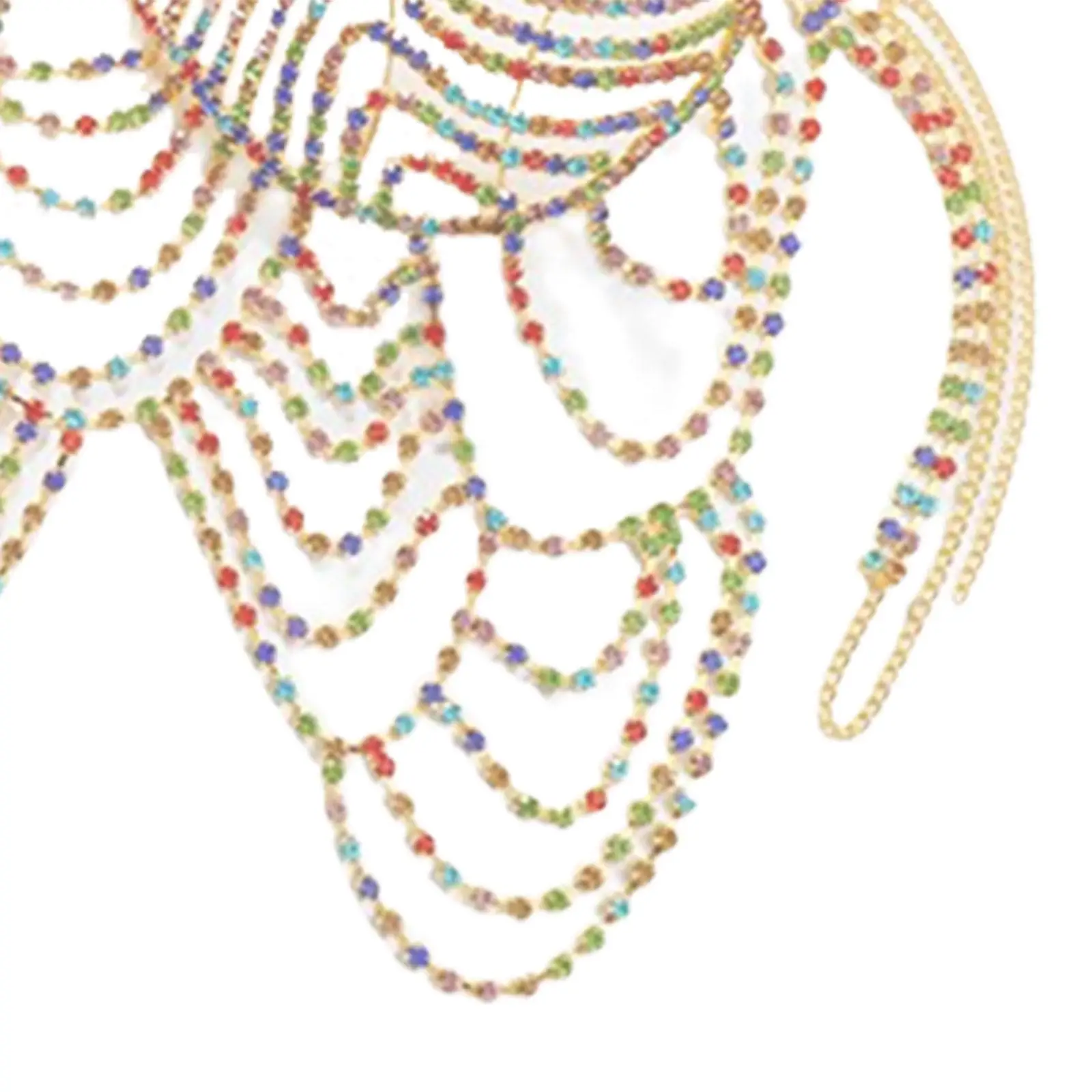 Multi Layer Body Chain Jewelry for Women Sexy Chest Chain Bikini Bra Rave Party Outfit